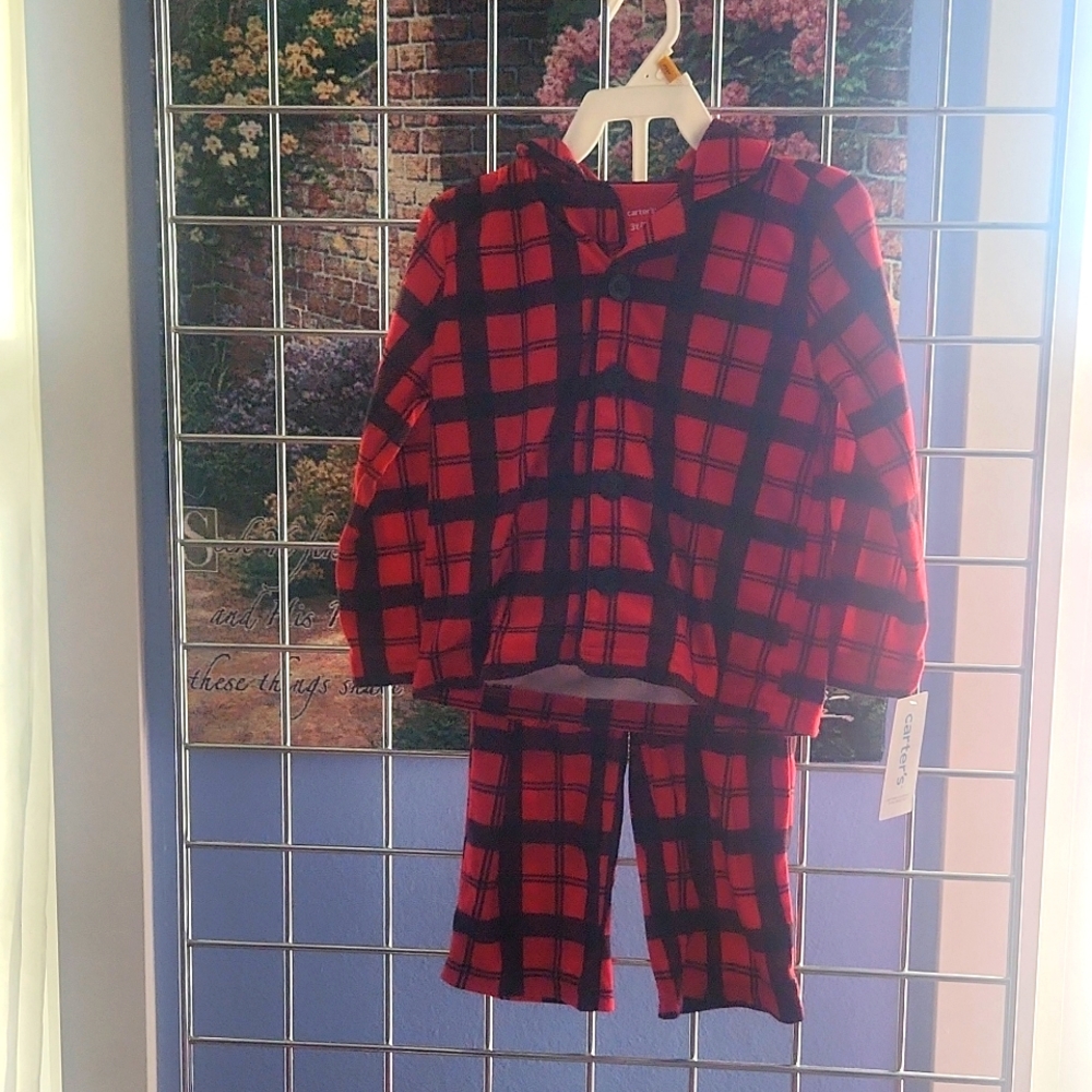 Carter's Black & Red Flannel Pajamas